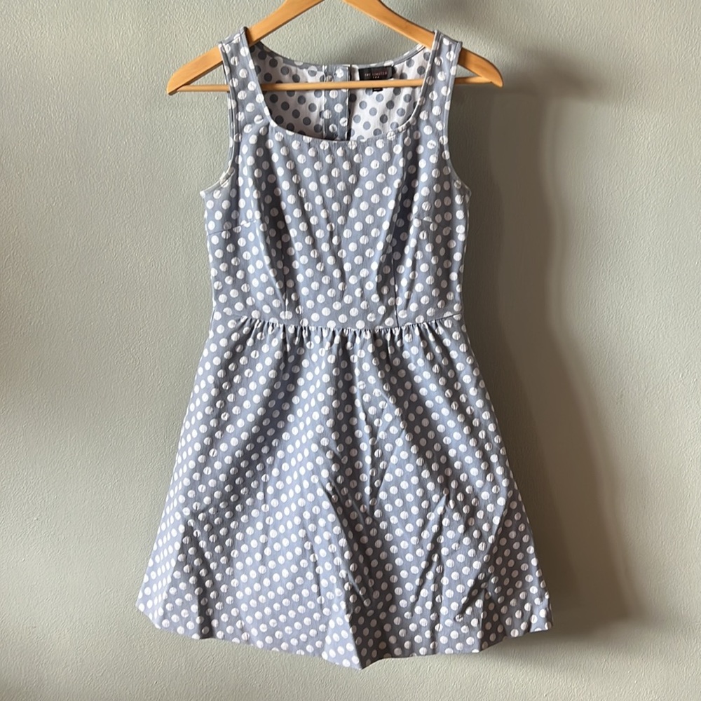 Light Blue and White Polka Dot Dress